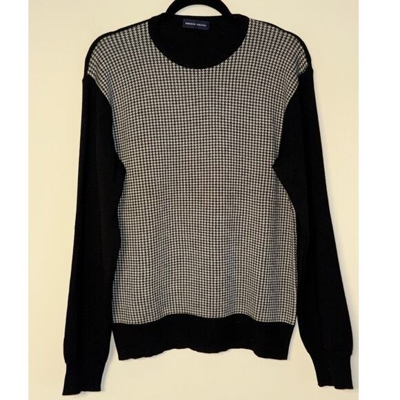 Roberto Collina Mens Houndstooth Sweater Quiet Luxury Old Money Dark Academia - Picture 2 of 8